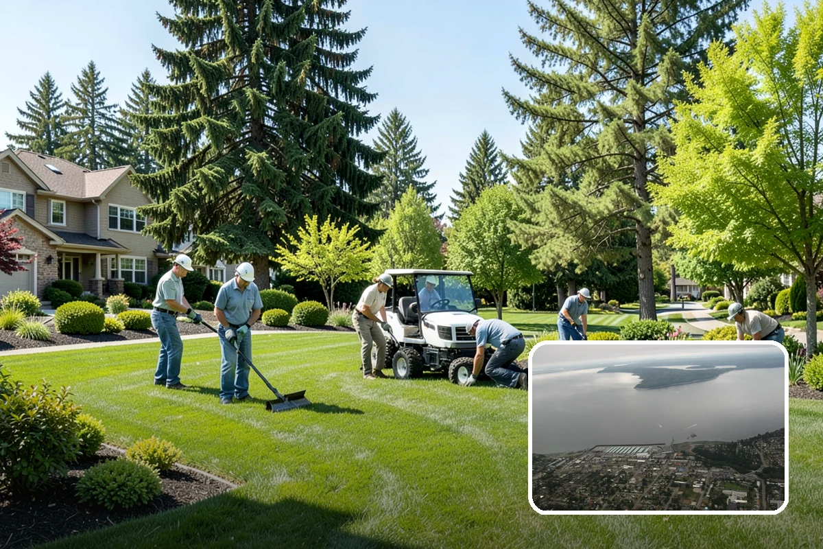 Hemlock Mulch Installation in Des Moines, King County, WA - Naturally rich red-brown color with no added dyes