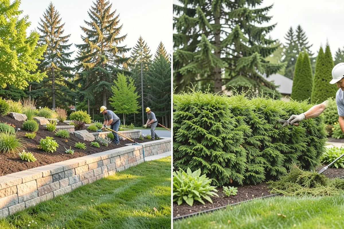 Hemlock Mulch Installation in Edgewood, Pierce County, WA - Measure beds and confirm the natural hemlock look suits your plantings