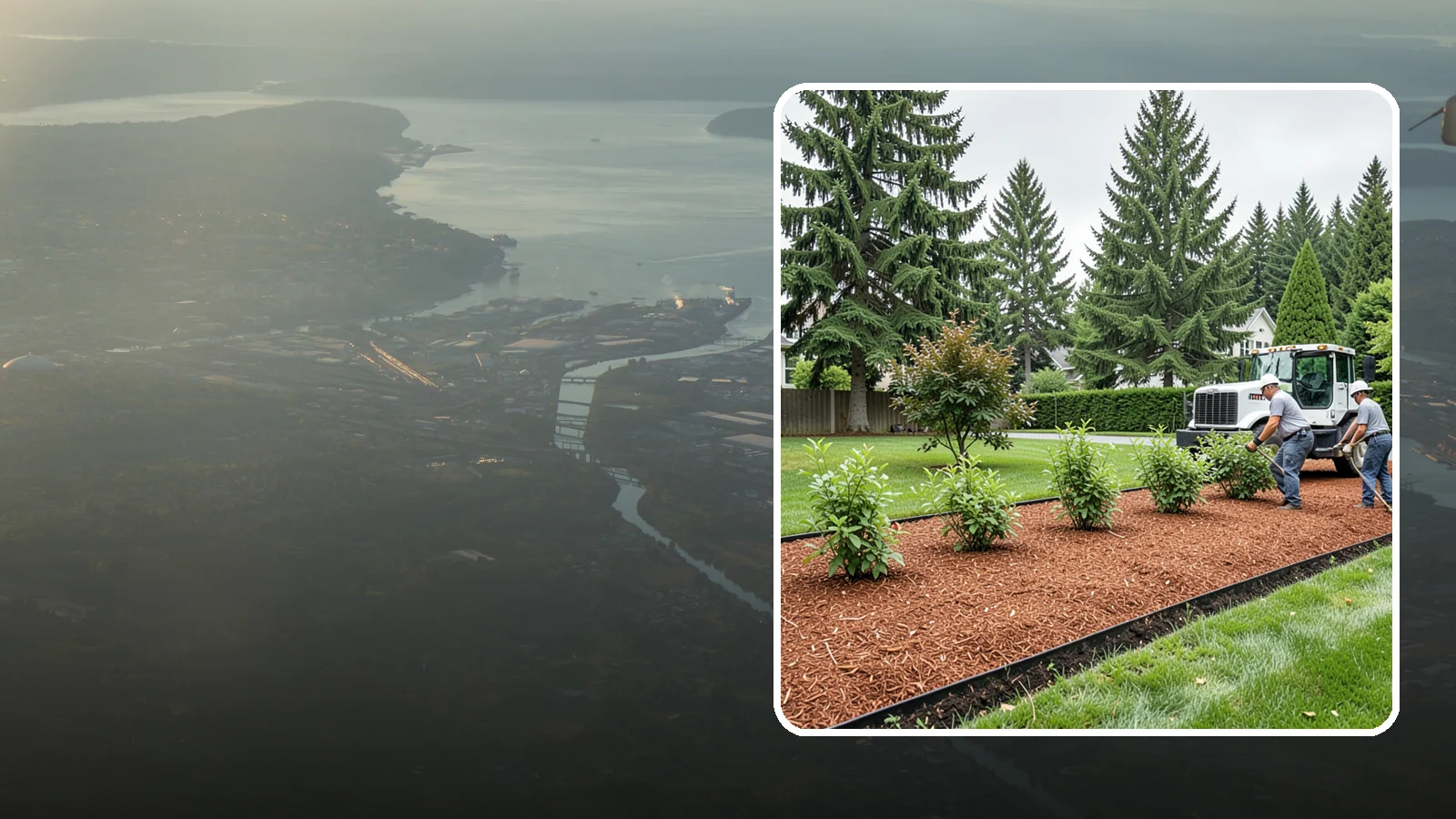 Hemlock Mulch Installation in Fife, Pierce County, WA - We install rich reddish-brown hemlock mulch that resists artificial fading and gives beds a naturally warm finish.