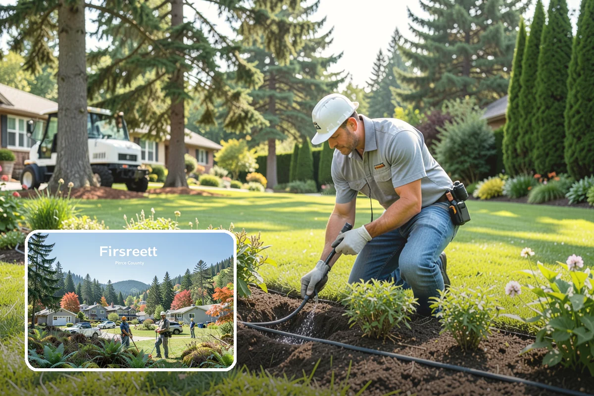Hemlock Mulch Installation in Fircrest, Pierce County, WA - Naturally rich red-brown color with no added dyes