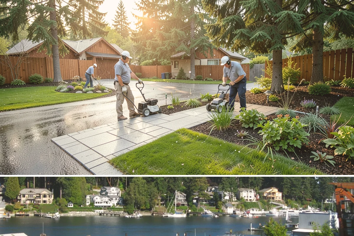 Hemlock Mulch Installation in Gig Harbor, Pierce County, WA - Hemlock is ideal for an early-spring refresh to showcase new growth, or a fall application to warm up the beds before the rains...