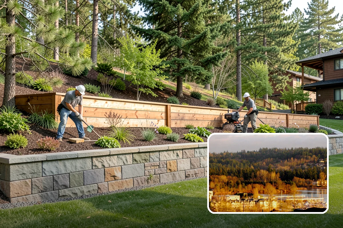 Hemlock Mulch Installation in Kenmore, King County, WA - Naturally rich red-brown color with no added dyes