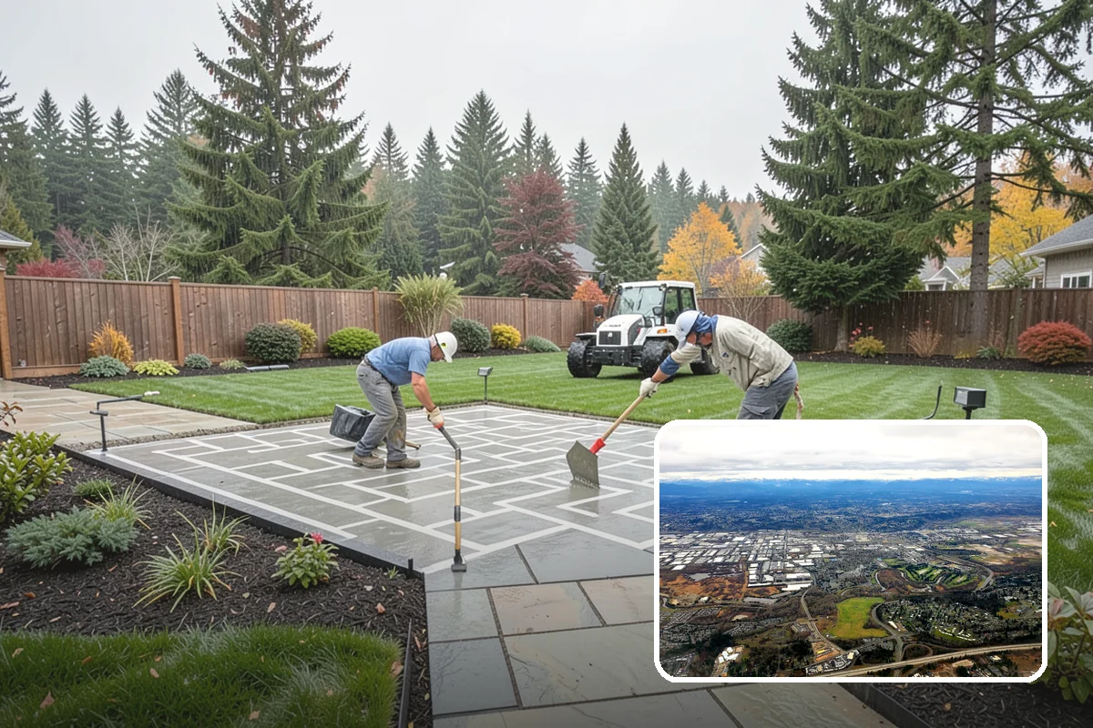 Hemlock Mulch Installation in Kent, King County, WA - Naturally rich red-brown color with no added dyes