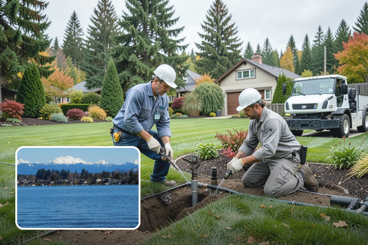 Hemlock Mulch Installation in Lake Stevens, Snohomish County, WA - Naturally rich red-brown color with no added dyes