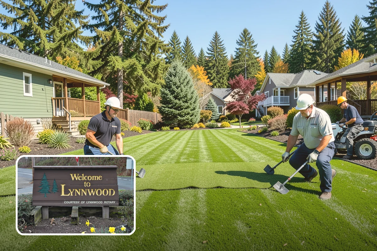 Hemlock Mulch Installation in Lynnwood, Snohomish County, WA - Naturally rich red-brown color with no added dyes
