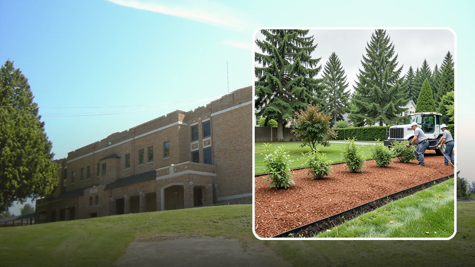 Hemlock Mulch Installation in Maple Valley, King County, WA - We install rich reddish-brown hemlock mulch that resists artificial fading and gives beds a naturally warm finish.