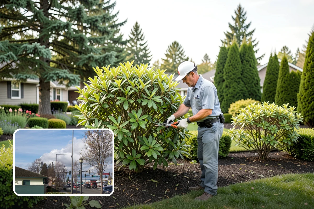 Hemlock Mulch Installation in Marysville, Snohomish County, WA - Naturally rich red-brown color with no added dyes