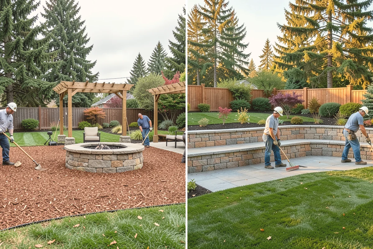 Hemlock Mulch Installation in Milton, King County, WA - Measure beds and confirm the natural hemlock look suits your plantings