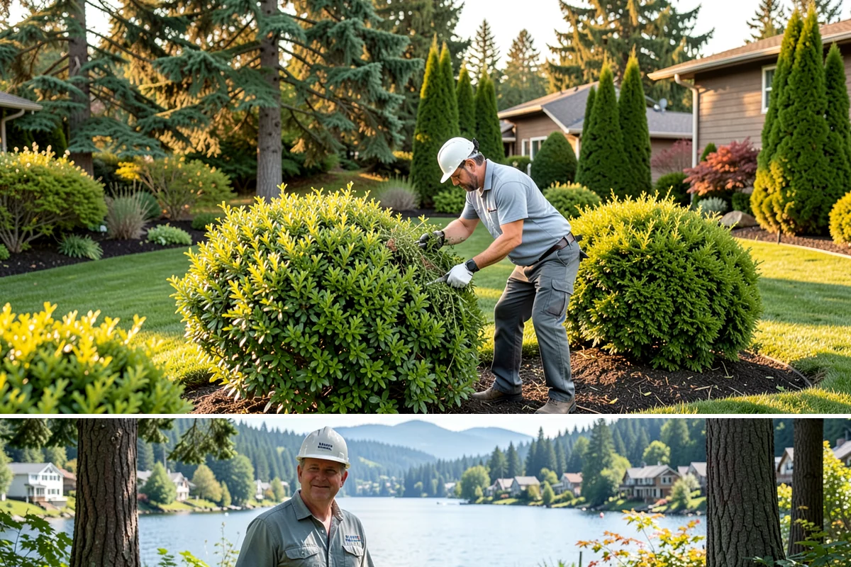 Hemlock Mulch Installation in Milton, King County, WA - Hemlock is ideal for an early-spring refresh to showcase new growth, or a fall application to warm up the beds before the rains...