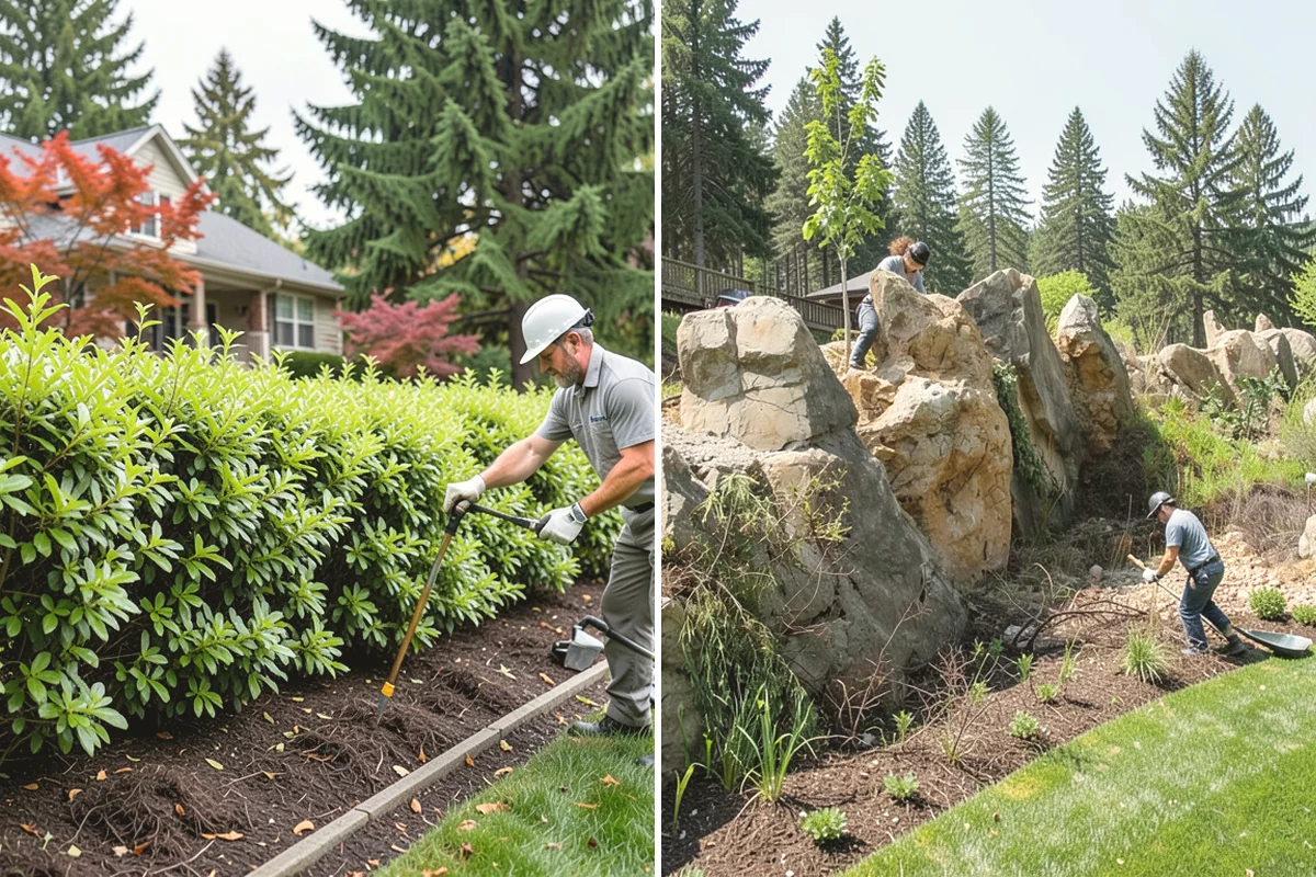 Hemlock Mulch Installation in Oak Harbor, Island County, WA - Measure beds and confirm the natural hemlock look suits your plantings