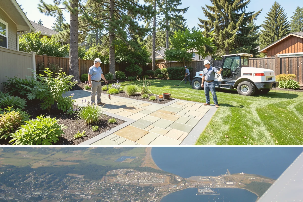 Hemlock Mulch Installation in Oak Harbor, Island County, WA - Hemlock is ideal for an early-spring refresh to showcase new growth, or a fall application to warm up the beds before the rains...