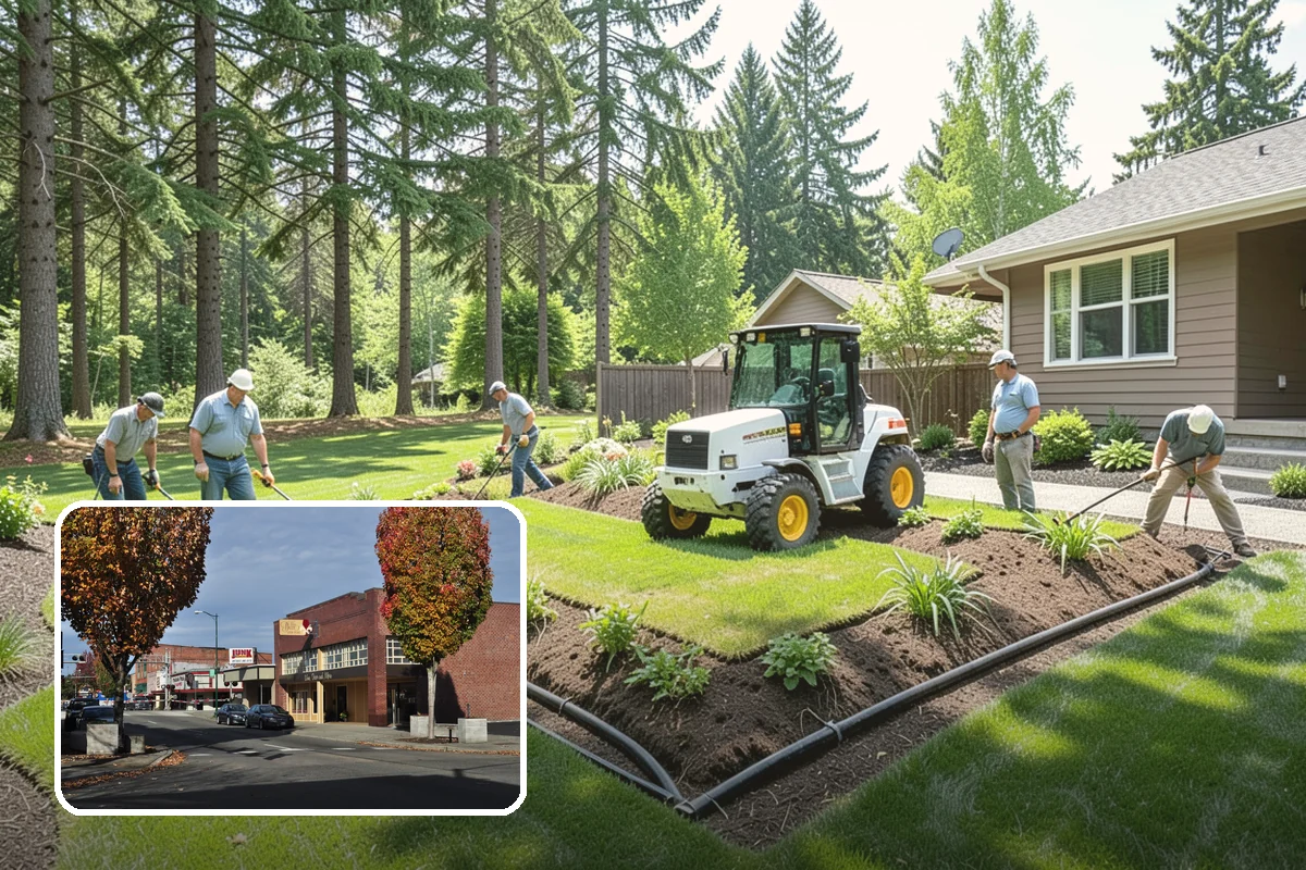 Hemlock Mulch Installation in Puyallup, Pierce County, WA - Naturally rich red-brown color with no added dyes