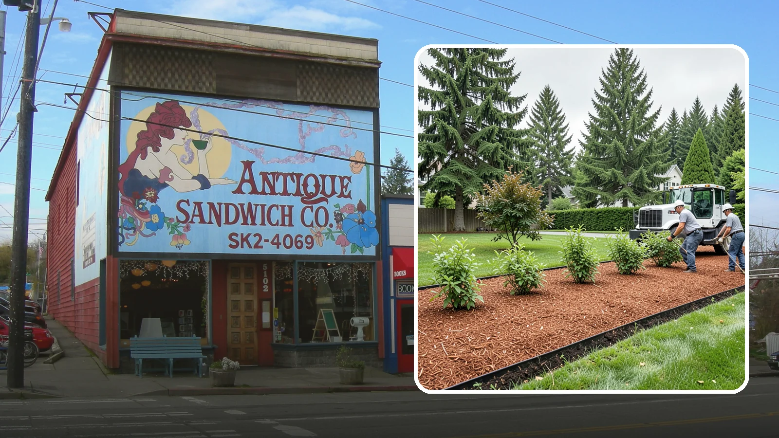 Hemlock Mulch Installation in Ruston, Pierce County, WA - We install rich reddish-brown hemlock mulch that resists artificial fading and gives beds a naturally warm finish.