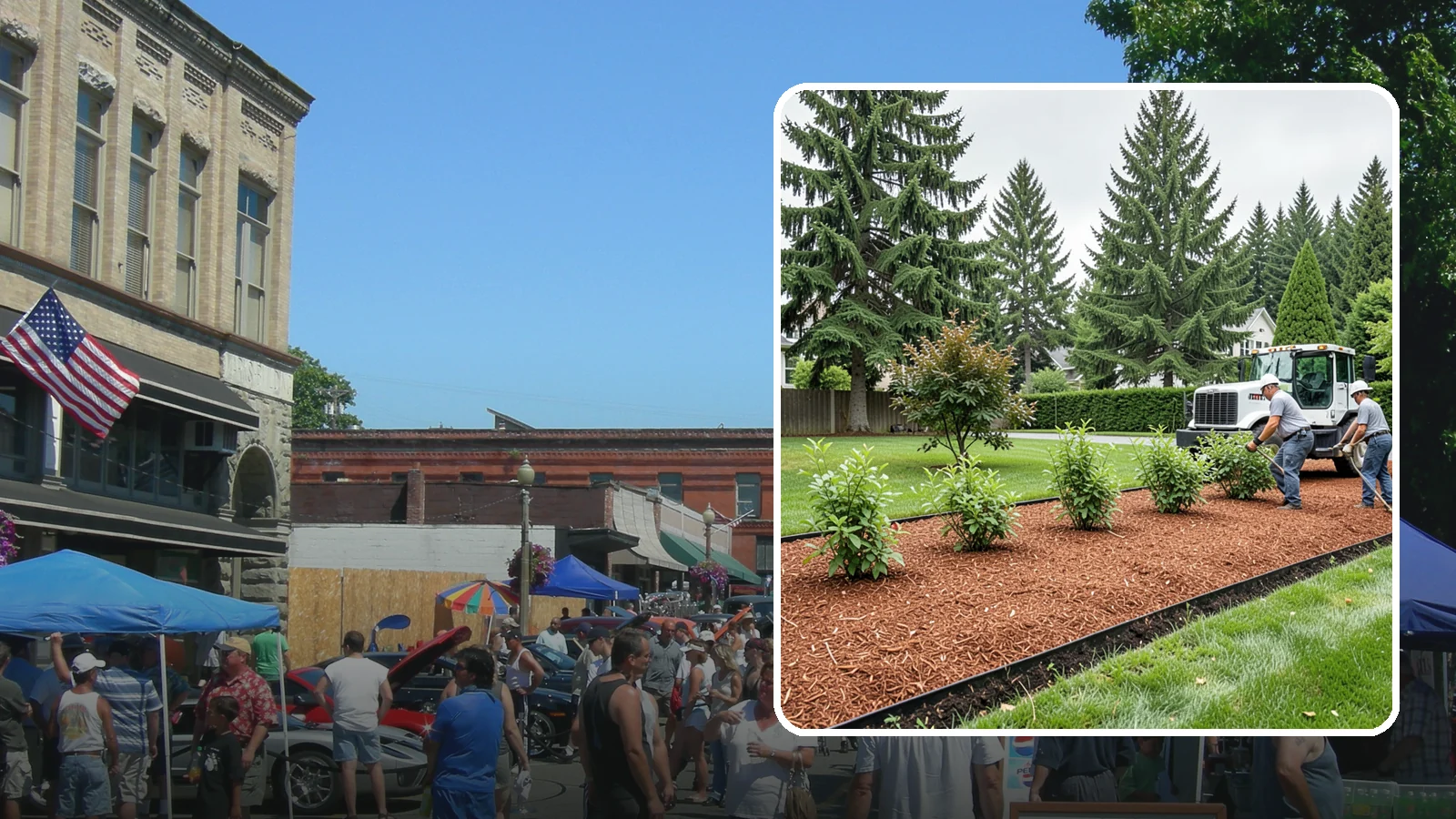 Hemlock Mulch Installation in Snohomish, Snohomish County, WA - We install rich reddish-brown hemlock mulch that resists artificial fading and gives beds a naturally warm finish.