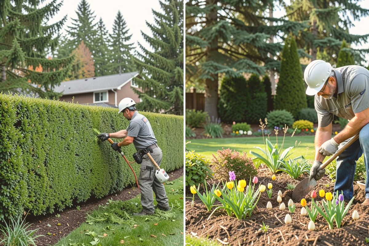 Hemlock Mulch Installation in Stanwood, Snohomish County, WA - Measure beds and confirm the natural hemlock look suits your plantings