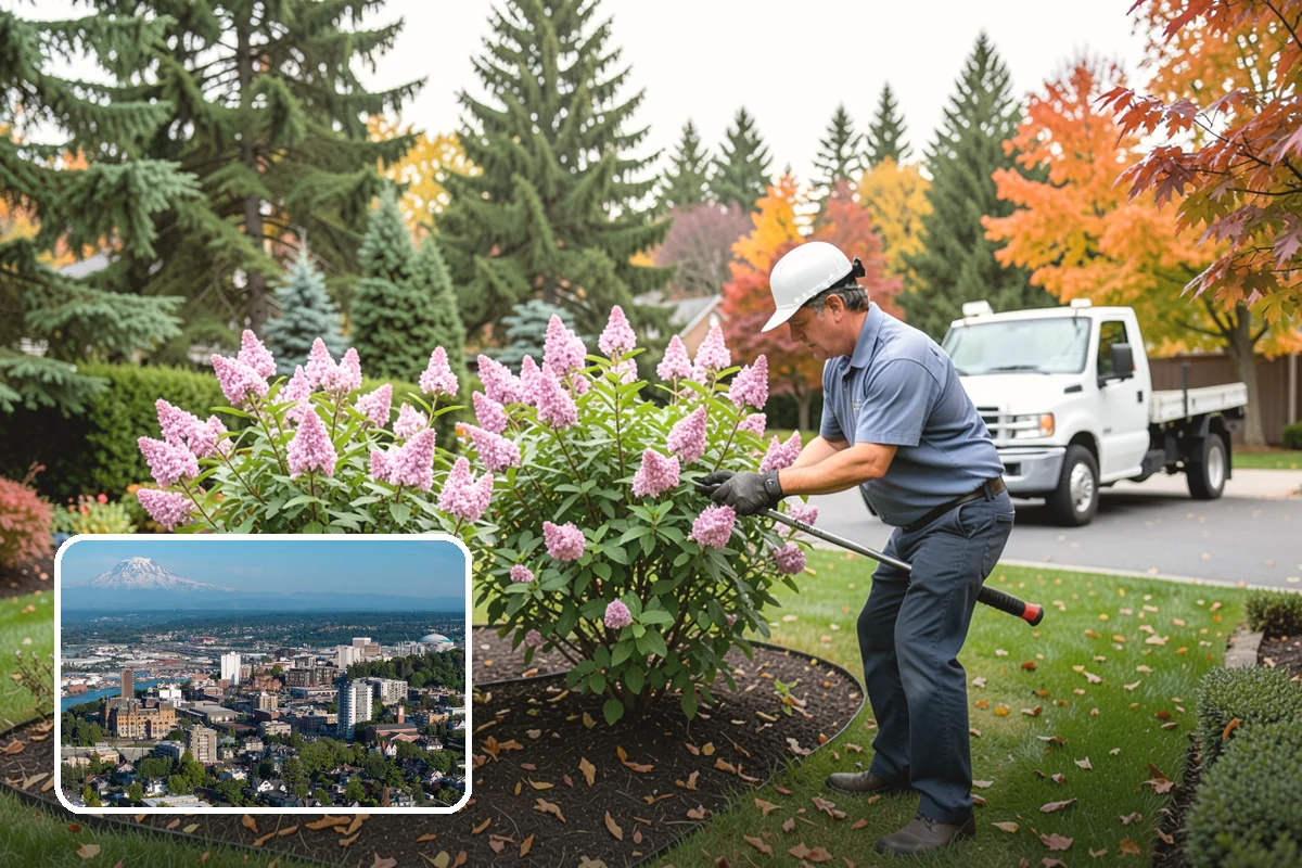 Hemlock Mulch Installation in Tacoma, Pierce County, WA - Naturally rich red-brown color with no added dyes
