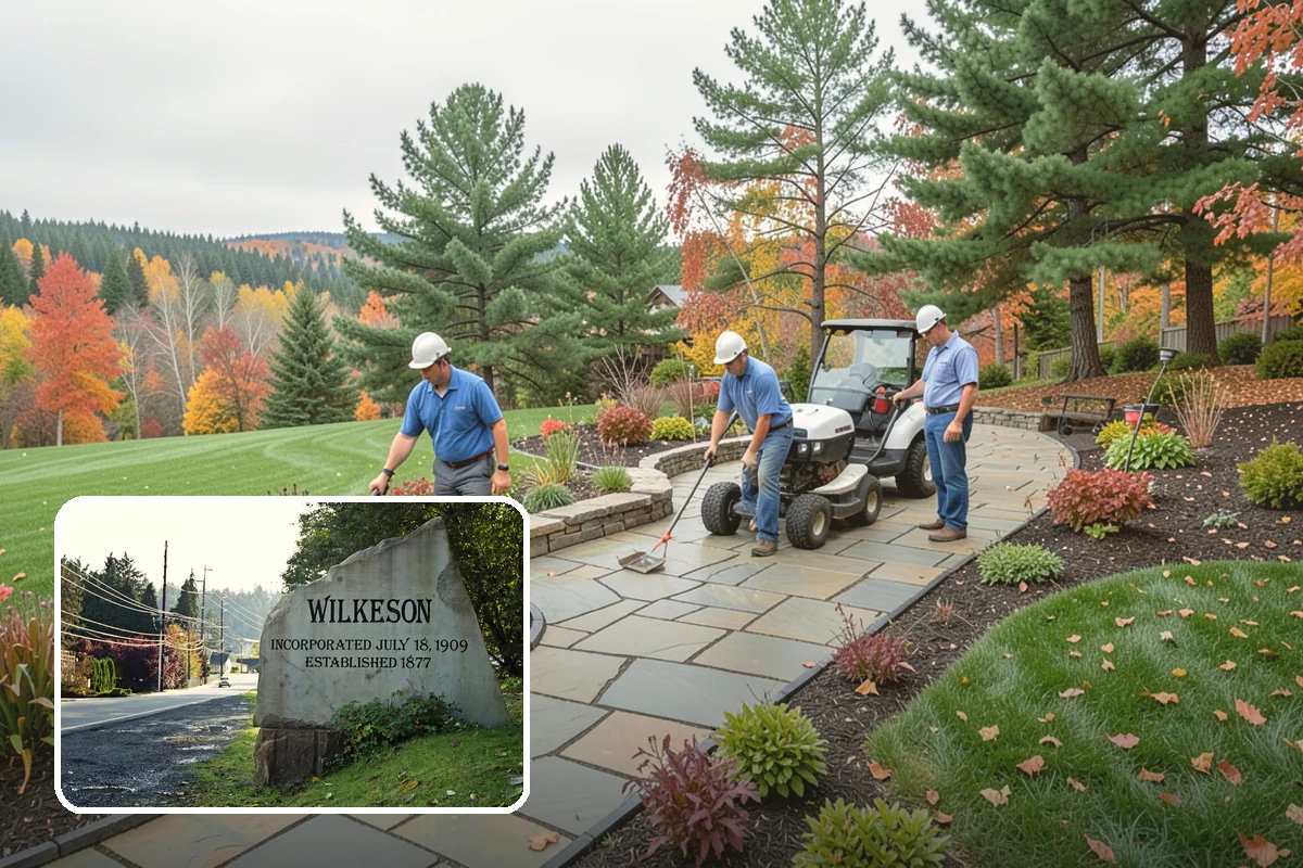 Hemlock Mulch Installation in Wilkeson, Pierce County, WA - Naturally rich red-brown color with no added dyes