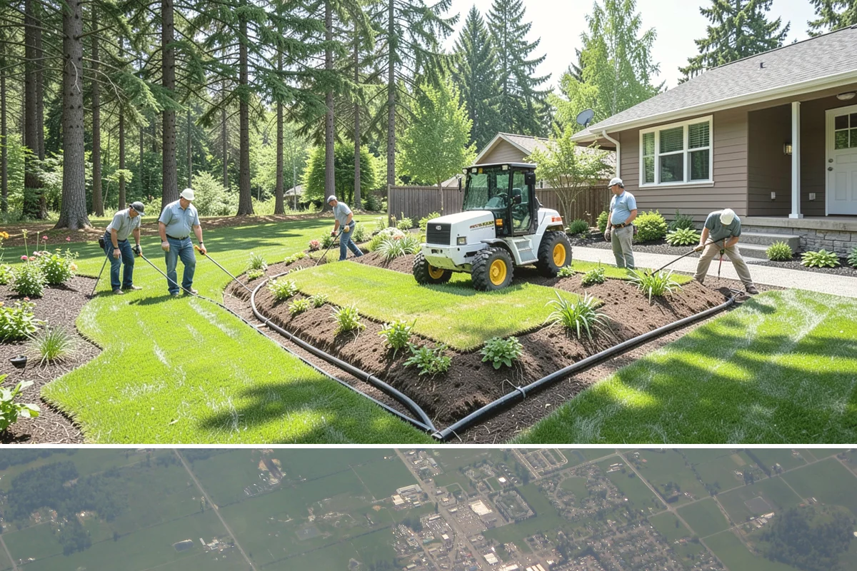 HOA Landscape Maintenance in Enumclaw, King County, WA - Serviced year-round on an annual HOA contract, with intensive growing-season maintenance and winter attention to moss, drainage...