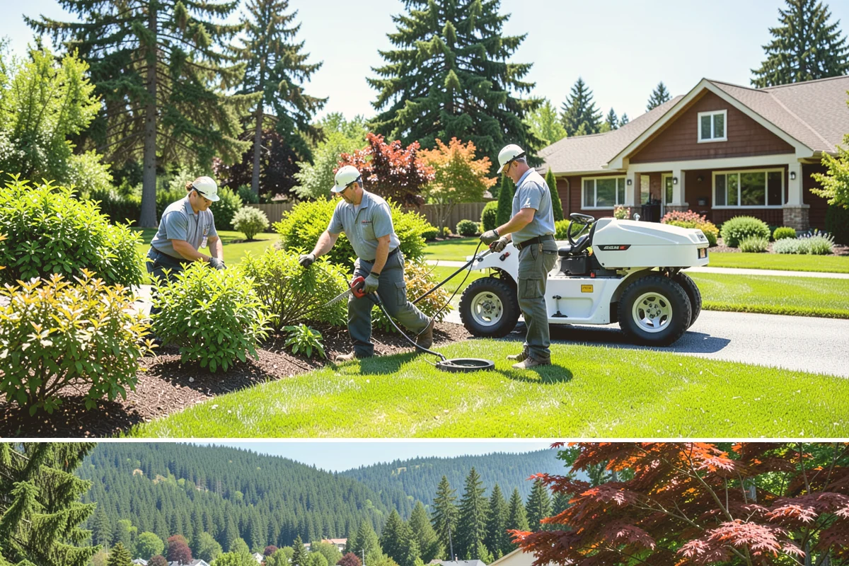 HOA Landscape Maintenance in Index, Snohomish County, WA - Serviced year-round on an annual HOA contract, with intensive growing-season maintenance and winter attention to moss, drainage...