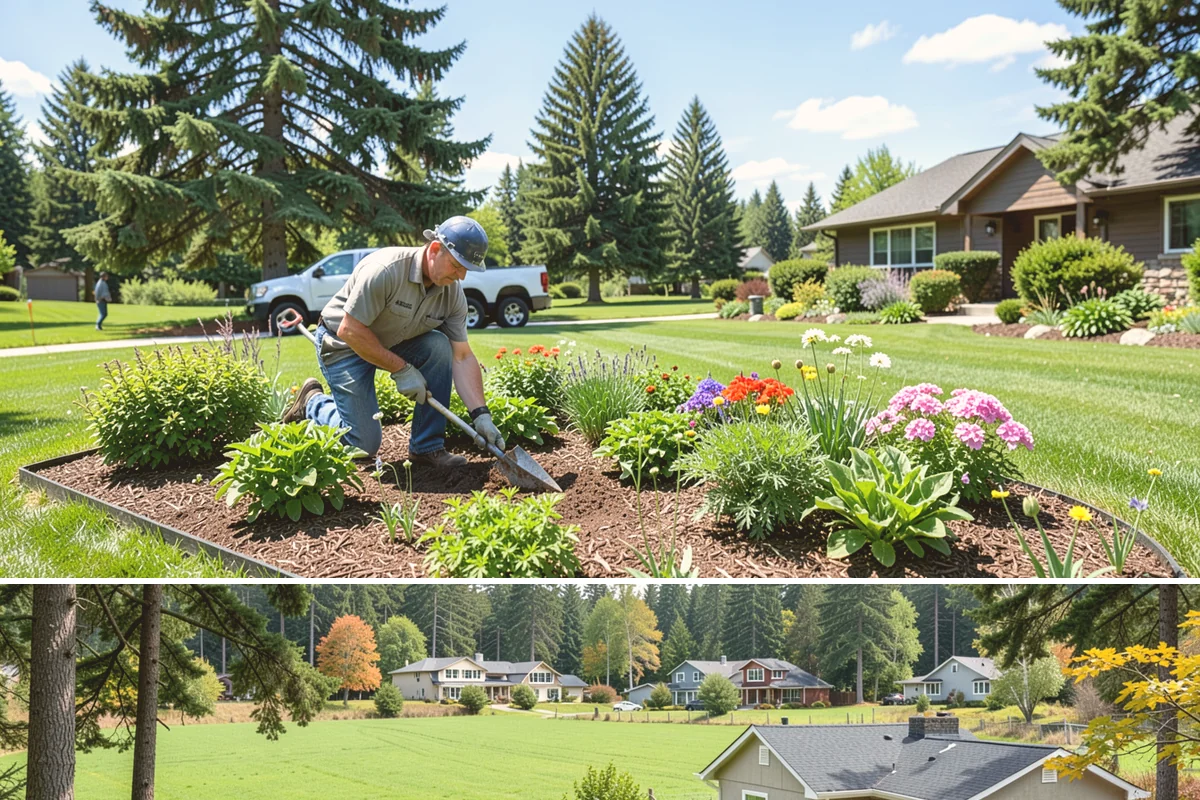 HOA Landscape Maintenance in Lyman, Skagit County, WA - Serviced year-round on an annual HOA contract, with intensive growing-season maintenance and winter attention to moss, drainage...