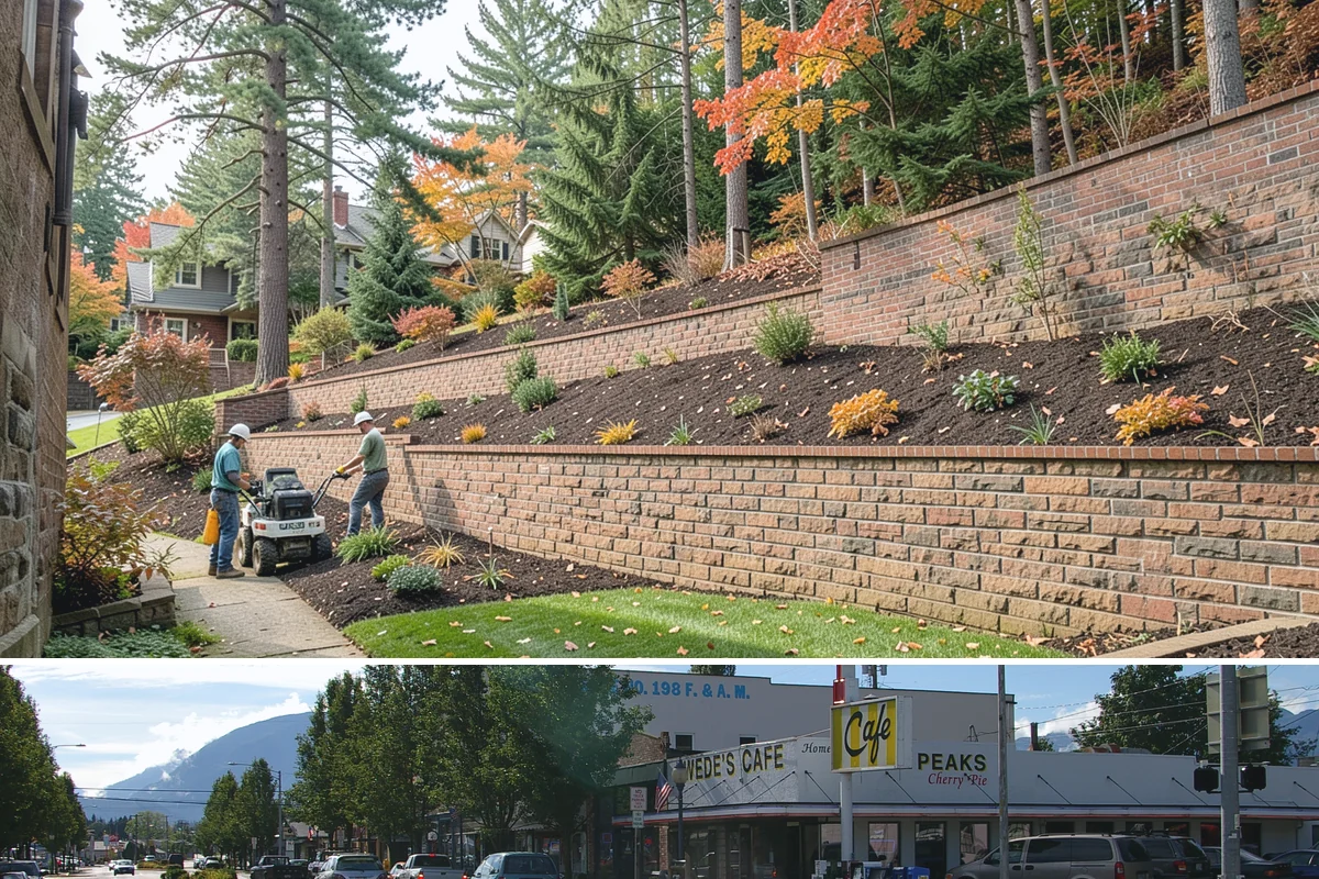 HOA Landscape Maintenance in North Bend, King County, WA - Serviced year-round on an annual HOA contract, with intensive growing-season maintenance and winter attention to moss, drainage...