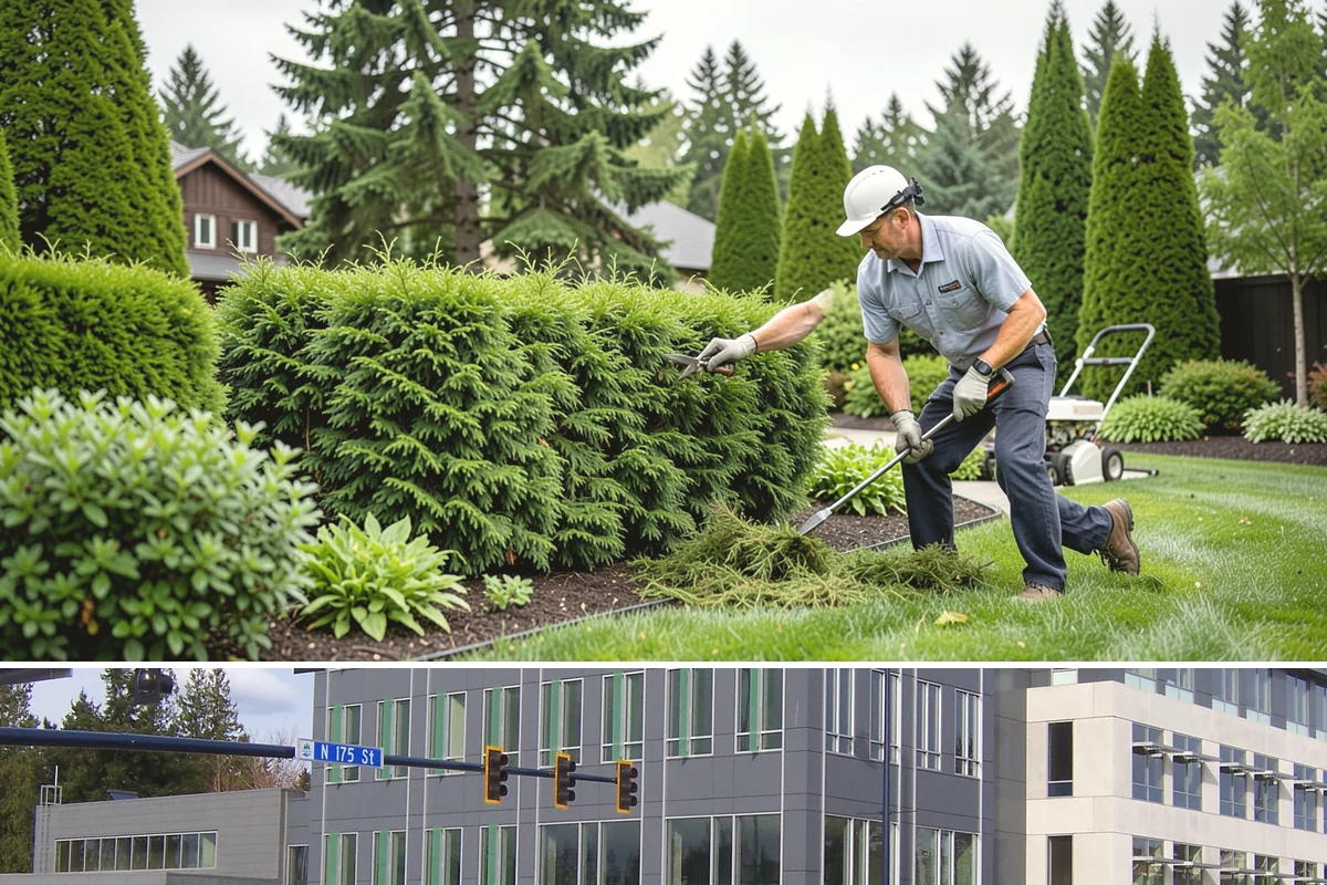 HOA Landscape Maintenance in Shoreline, King County, WA - Serviced year-round on an annual HOA contract, with intensive growing-season maintenance and winter attention to moss, drainage...