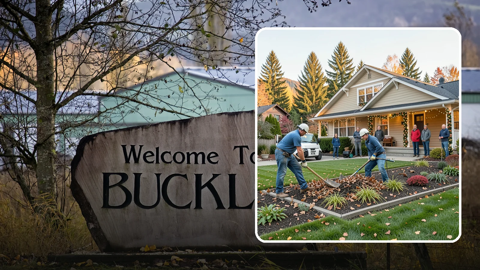 Holiday Decorating in Buckley, Pierce County, WA - We design, install, and take down festive holiday lighting and displays for homes and businesses throughout the Puget Sound area.