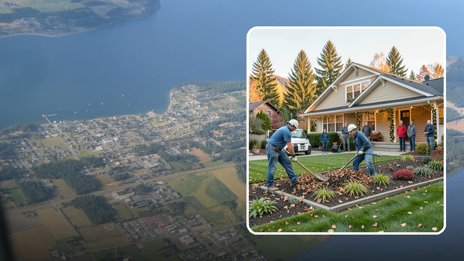 Holiday Decorating in Coupeville, Island County, WA - We design, install, and take down festive holiday lighting and displays for homes and businesses throughout the Puget Sound area.