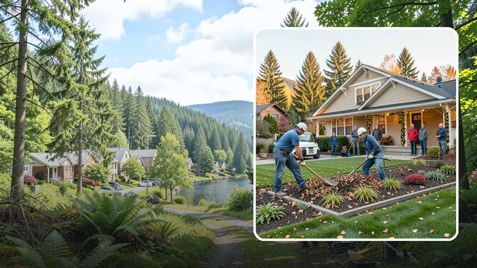 Holiday Decorating in Lake Forest Park, King County, WA - We design, install, and take down festive holiday lighting and displays for homes and businesses throughout the Puget Sound area.