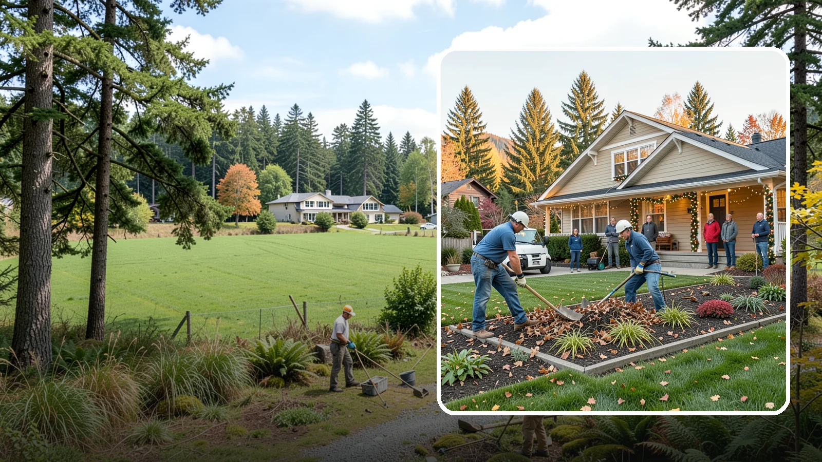 Holiday Decorating in Lyman, Skagit County, WA - We design, install, and take down festive holiday lighting and displays for homes and businesses throughout the Puget Sound area.