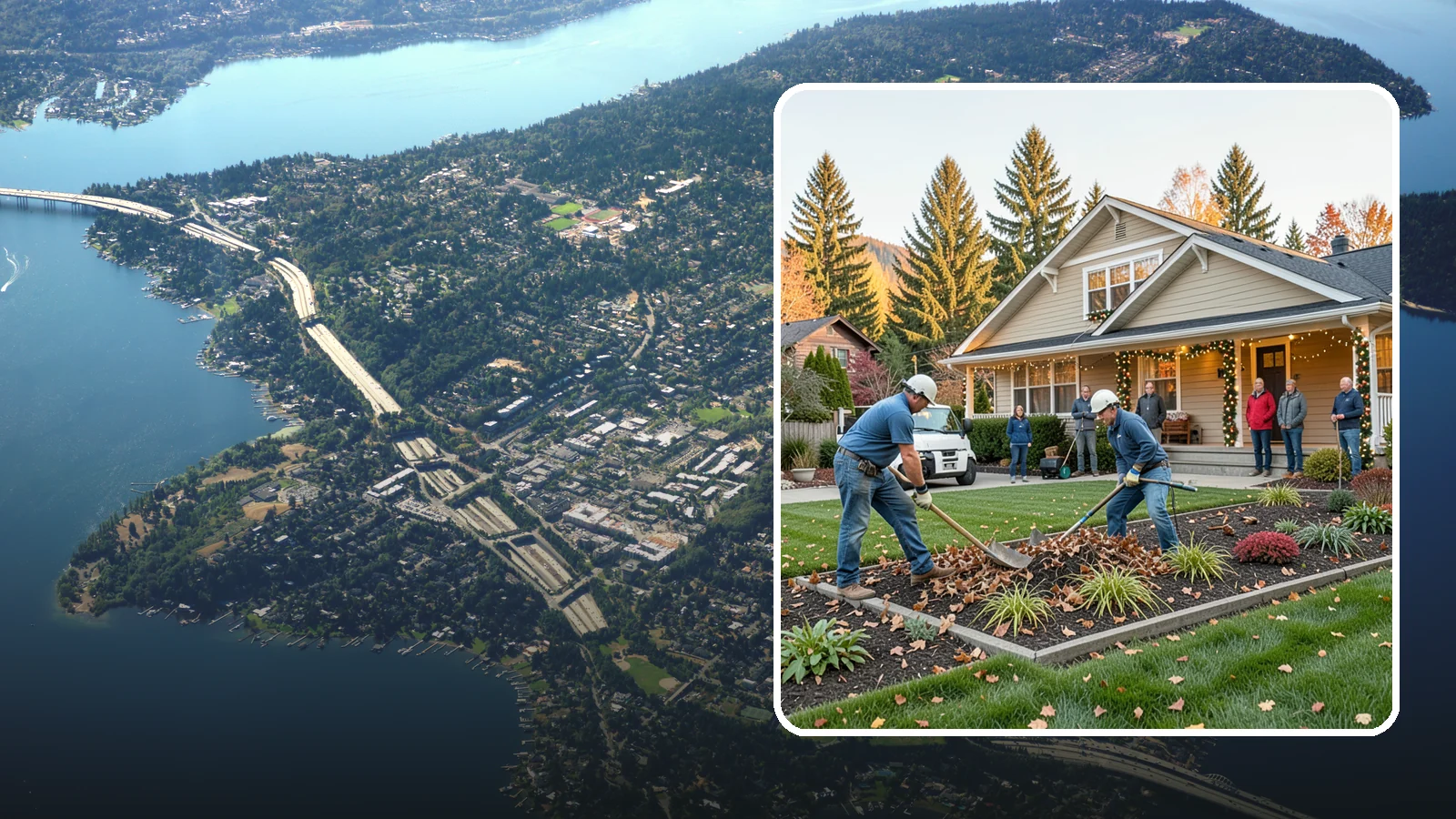 Holiday Decorating in Mercer Island, King County, WA - We design, install, and take down festive holiday lighting and displays for homes and businesses throughout the Puget Sound area.