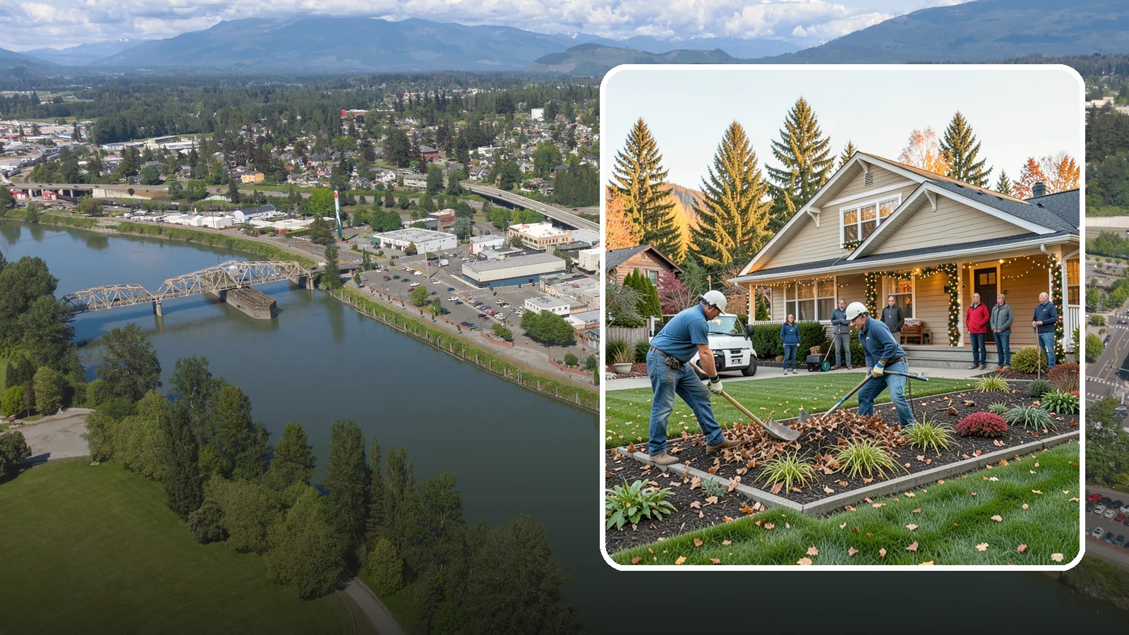 Holiday Decorating in Mount Vernon, Skagit County, WA - We design, install, and take down festive holiday lighting and displays for homes and businesses throughout the Puget Sound area.
