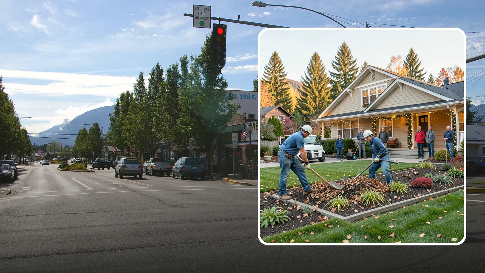 Holiday Decorating in North Bend, King County, WA - We design, install, and take down festive holiday lighting and displays for homes and businesses throughout the Puget Sound area.