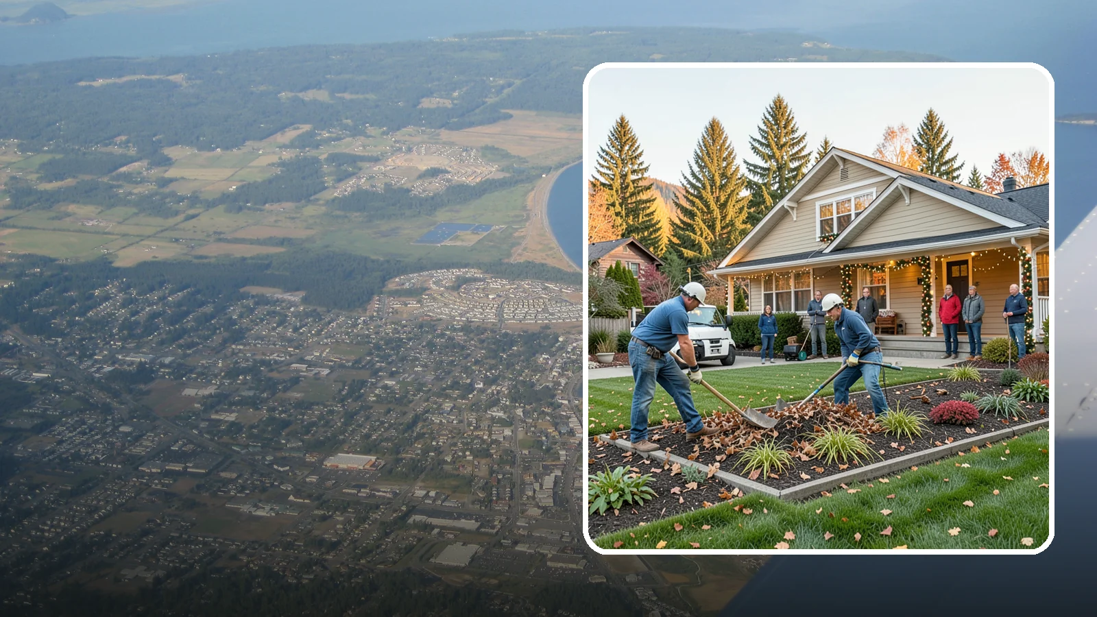 Holiday Decorating in Oak Harbor, Island County, WA - We design, install, and take down festive holiday lighting and displays for homes and businesses throughout the Puget Sound area.