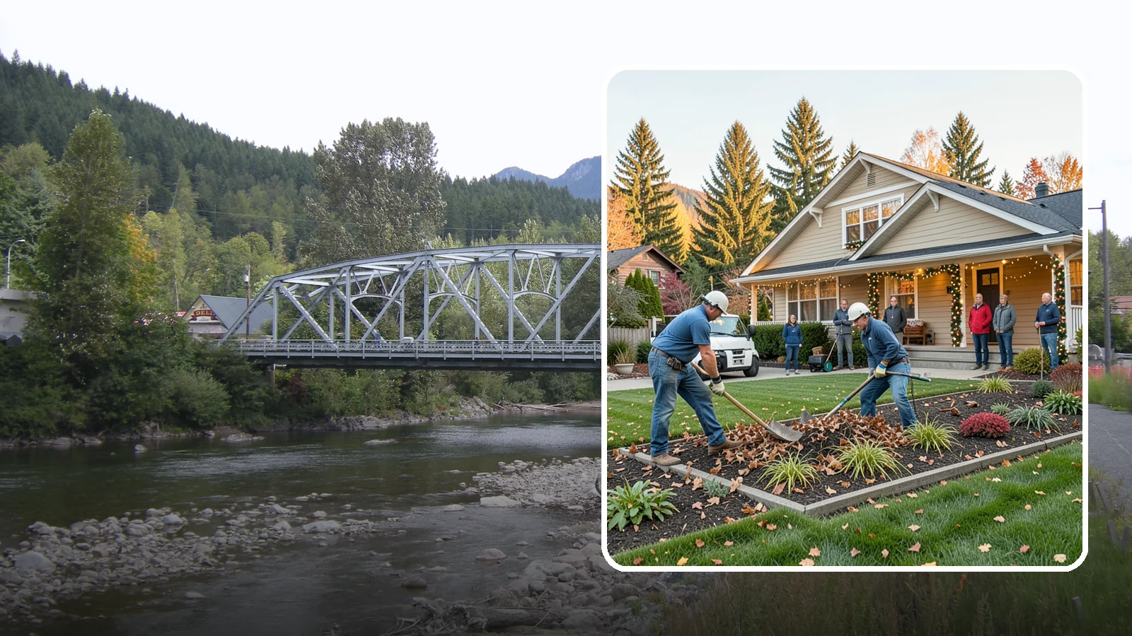 Holiday Decorating in Skykomish, King County, WA - We design, install, and take down festive holiday lighting and displays for homes and businesses throughout the Puget Sound area.