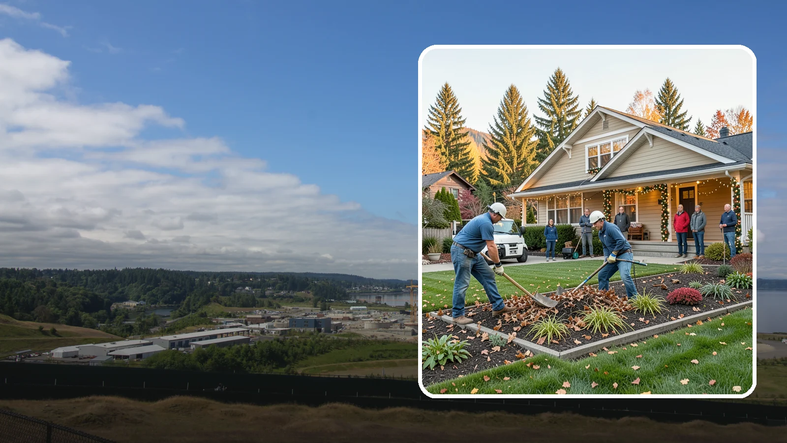 Holiday Decorating in University Place, Pierce County, WA - We design, install, and take down festive holiday lighting and displays for homes and businesses throughout the Puget Sound area.
