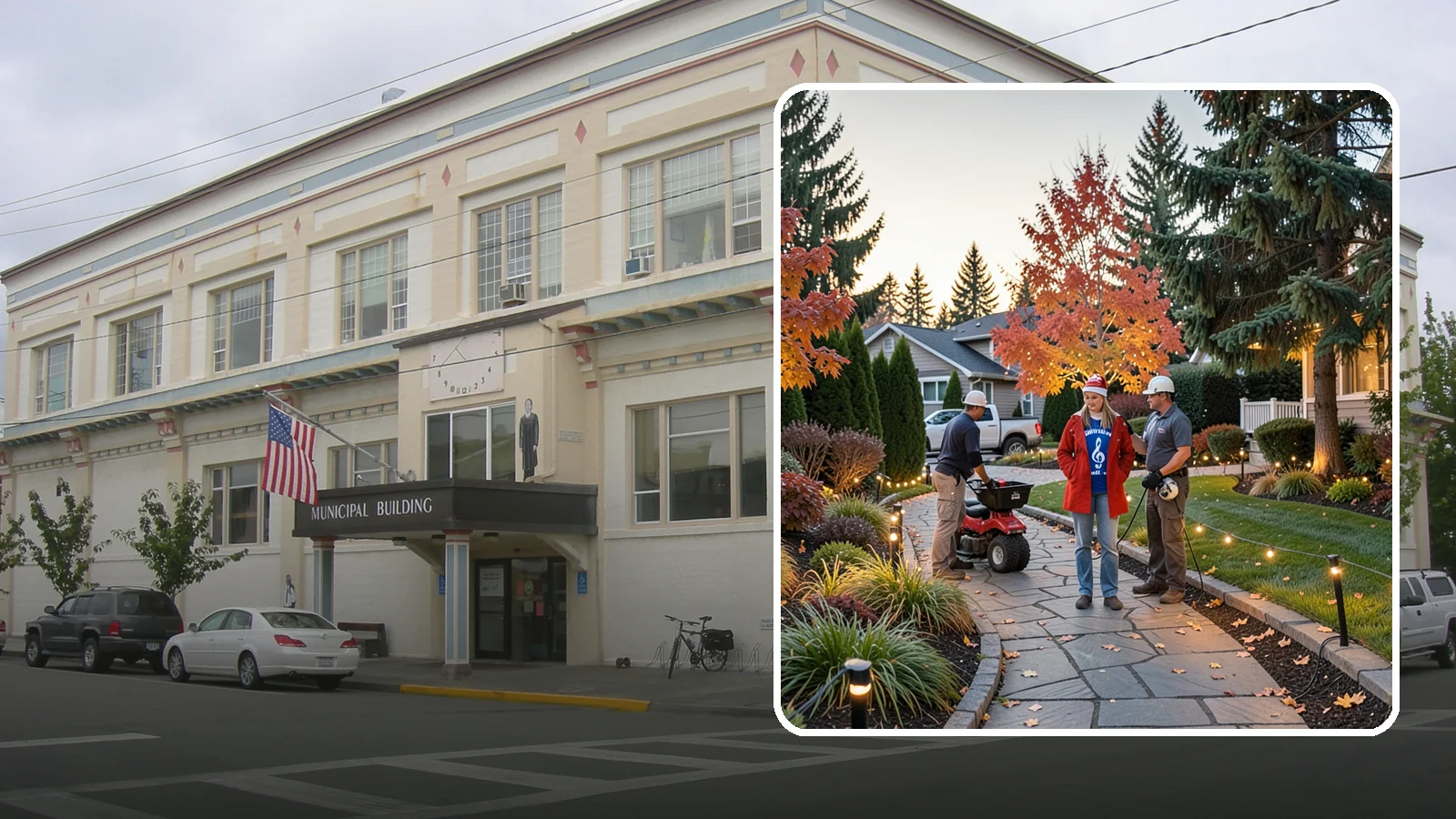 Holiday Lighting Installation in Anacortes, Skagit County, WA - We design and hang professional holiday lighting that brightens the long, dark Northwest winter safely and beautifully.