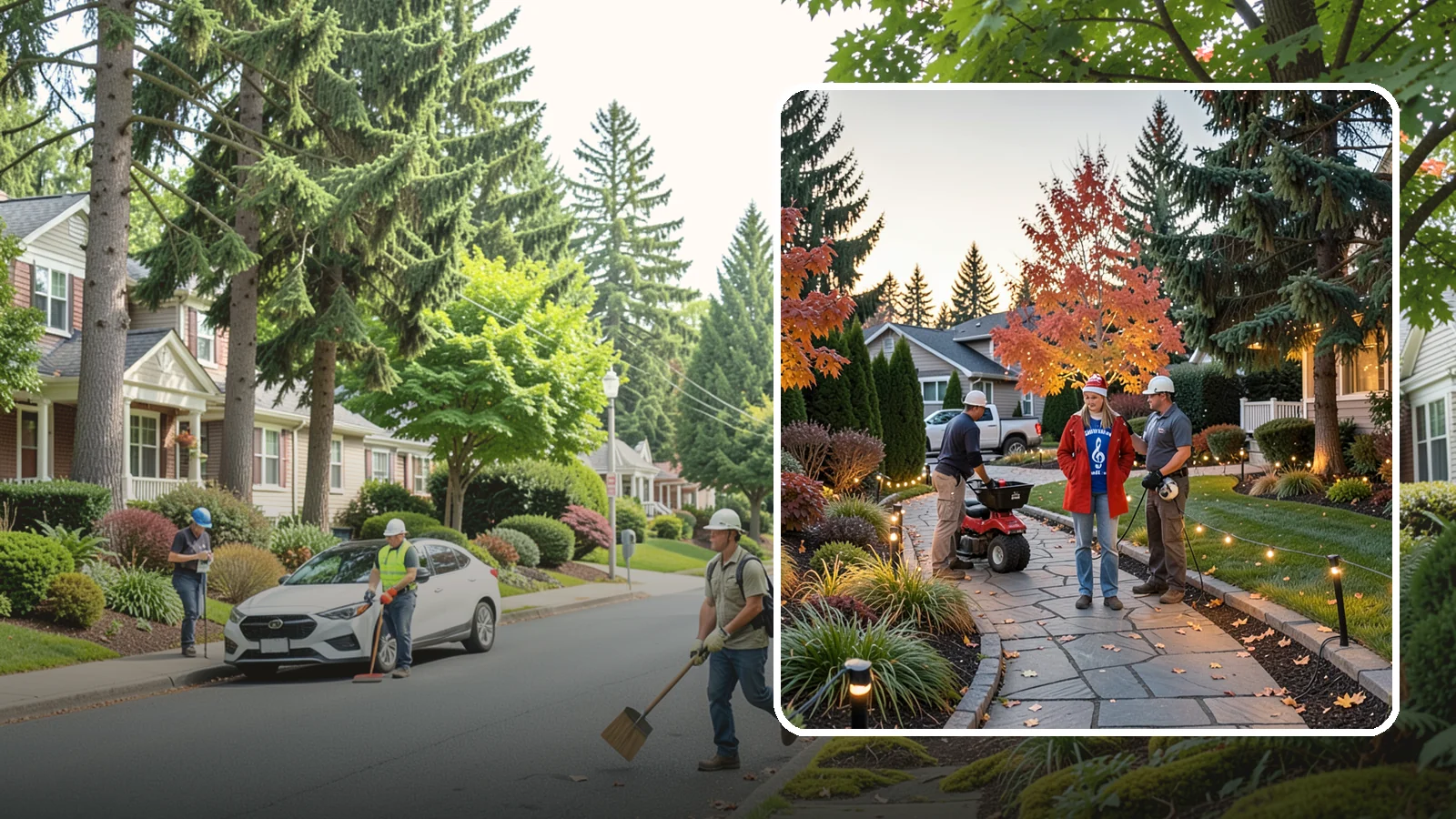 Holiday Lighting Installation in Beaux Arts Village, King County, WA - We design and hang professional holiday lighting that brightens the long, dark Northwest winter safely and beautifully.