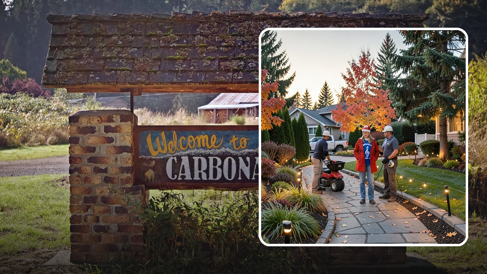 Holiday Lighting Installation in Carbonado, Pierce County, WA - We design and hang professional holiday lighting that brightens the long, dark Northwest winter safely and beautifully.
