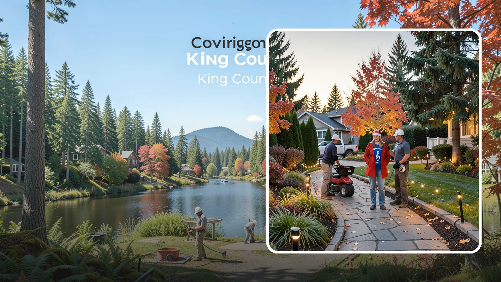 Holiday Lighting Installation in Covington, King County, WA - We design and hang professional holiday lighting that brightens the long, dark Northwest winter safely and beautifully.