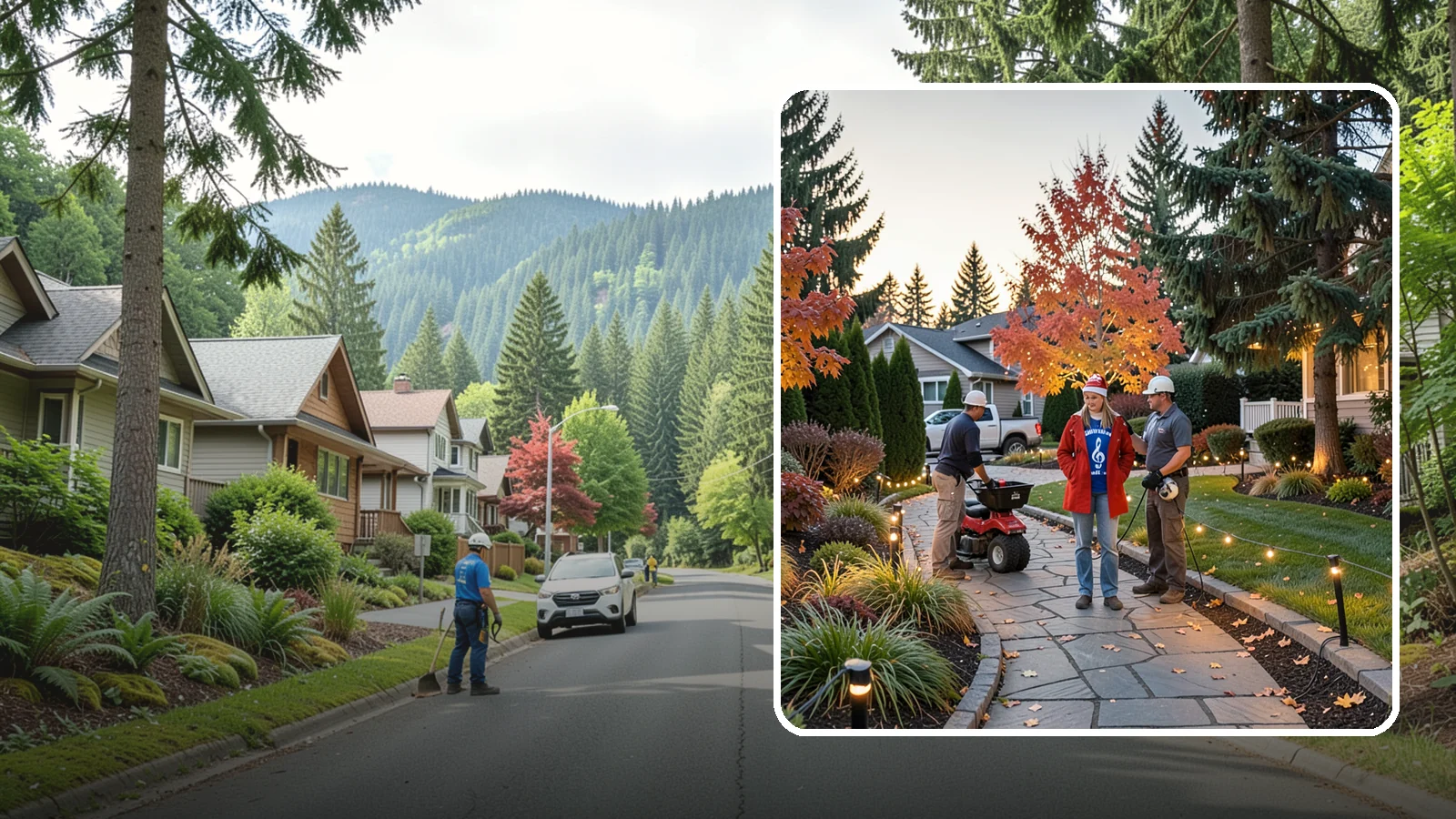 Holiday Lighting Installation in Darrington, Snohomish County, WA - We design and hang professional holiday lighting that brightens the long, dark Northwest winter safely and beautifully.