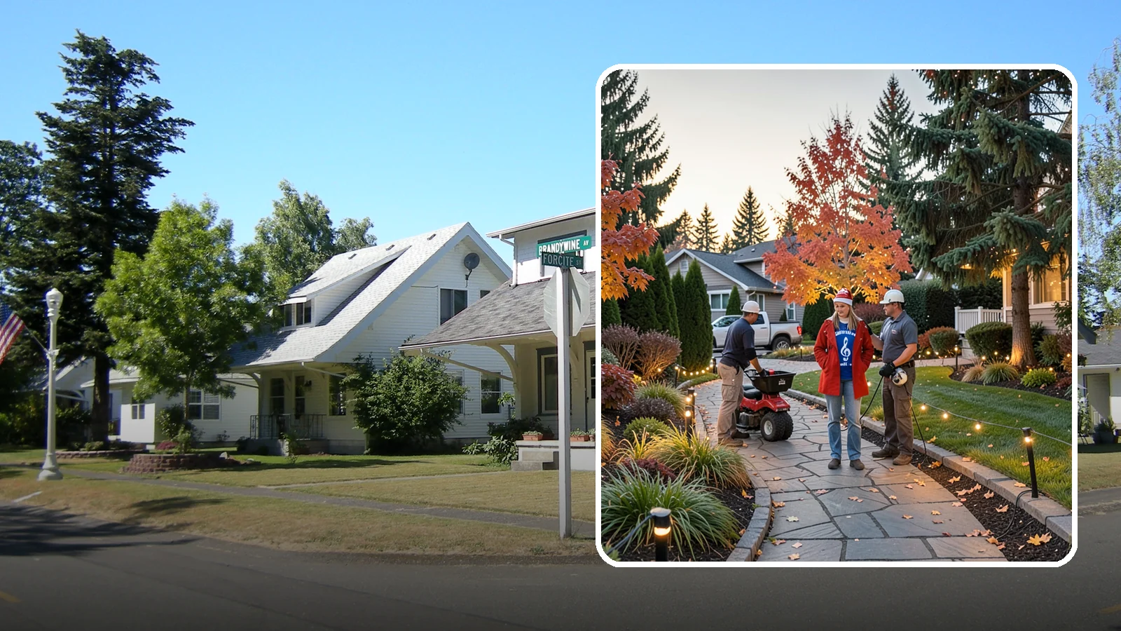 Holiday Lighting Installation in DuPont, Pierce County, WA - We design and hang professional holiday lighting that brightens the long, dark Northwest winter safely and beautifully.