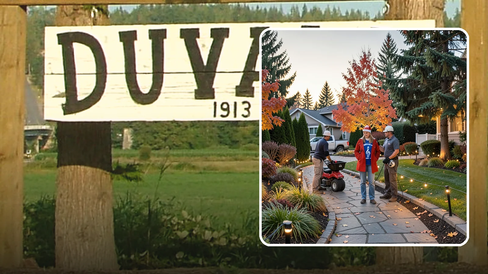 Holiday Lighting Installation in Duvall, King County, WA - We design and hang professional holiday lighting that brightens the long, dark Northwest winter safely and beautifully.
