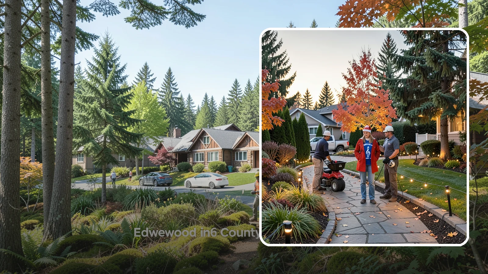 Holiday Lighting Installation in Edgewood, Pierce County, WA - We design and hang professional holiday lighting that brightens the long, dark Northwest winter safely and beautifully.