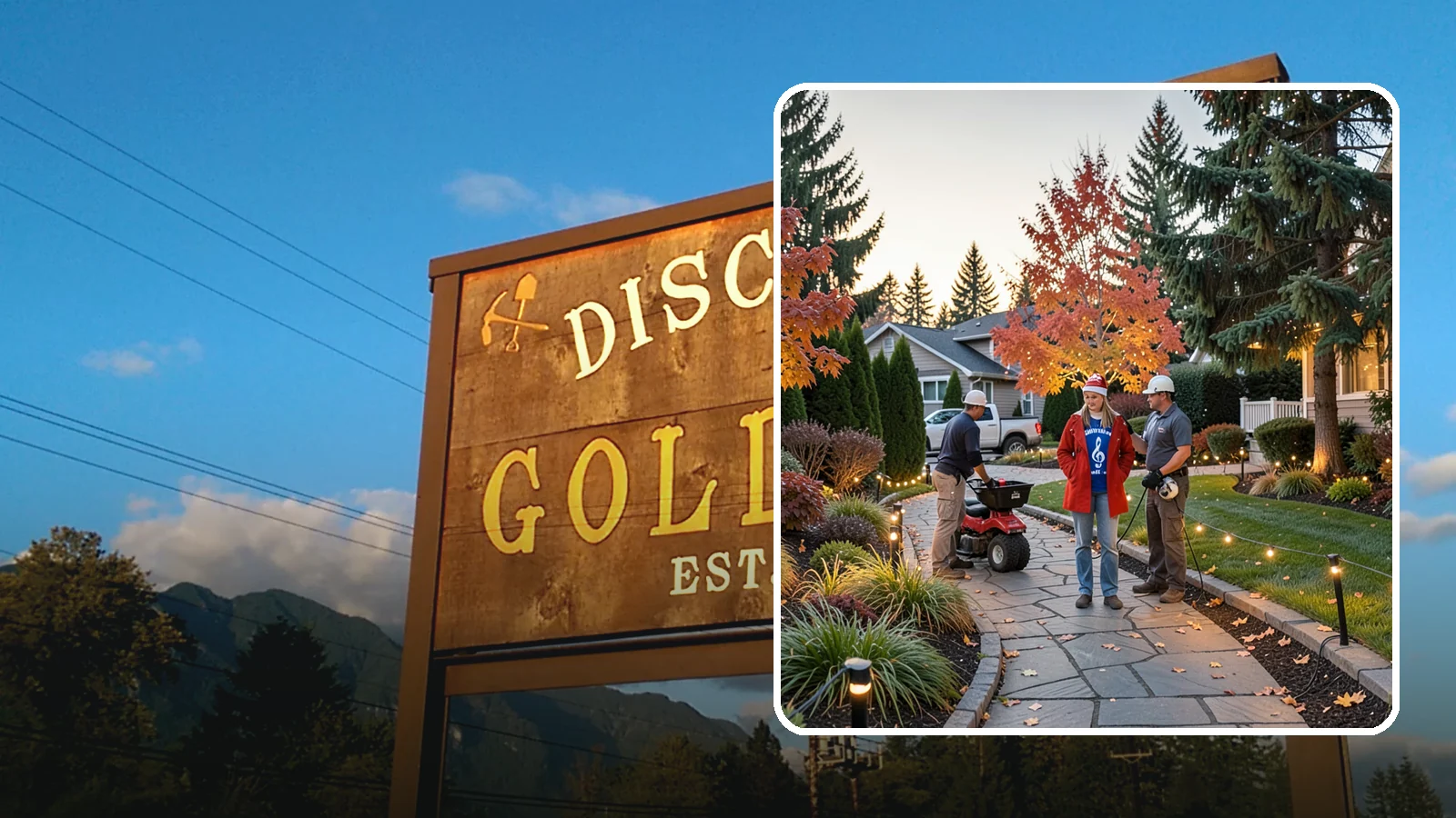 Holiday Lighting Installation in Gold Bar, Snohomish County, WA - We design and hang professional holiday lighting that brightens the long, dark Northwest winter safely and beautifully.