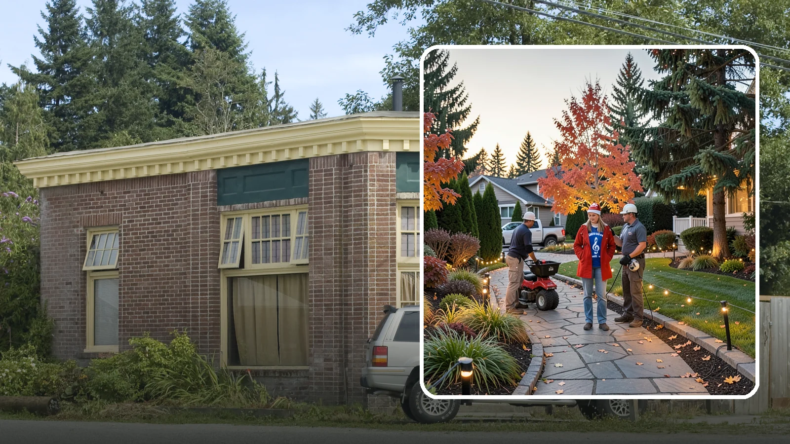 Holiday Lighting Installation in Hamilton, Skagit County, WA - We design and hang professional holiday lighting that brightens the long, dark Northwest winter safely and beautifully.