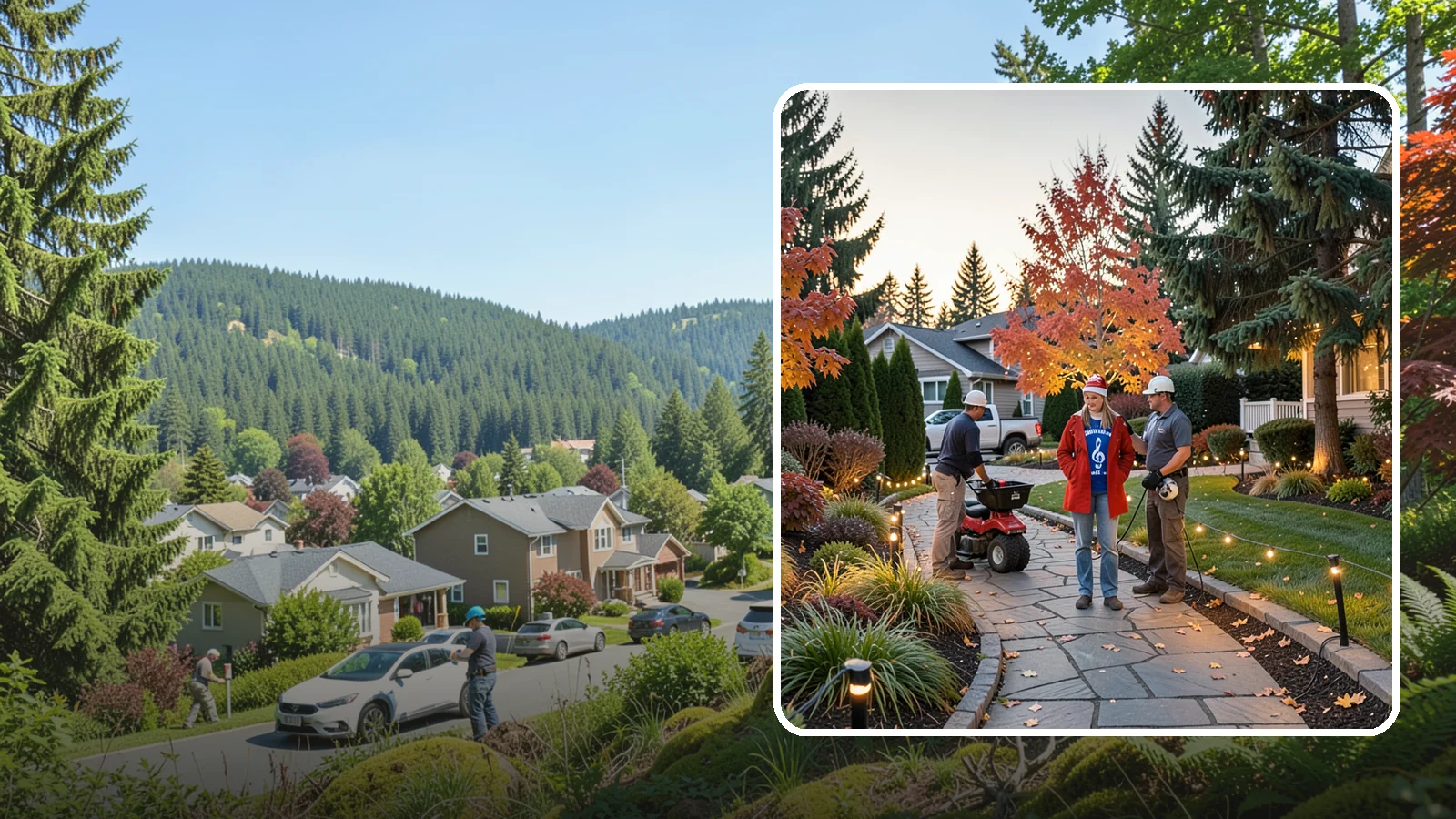 Holiday Lighting Installation in Index, Snohomish County, WA - We design and hang professional holiday lighting that brightens the long, dark Northwest winter safely and beautifully.