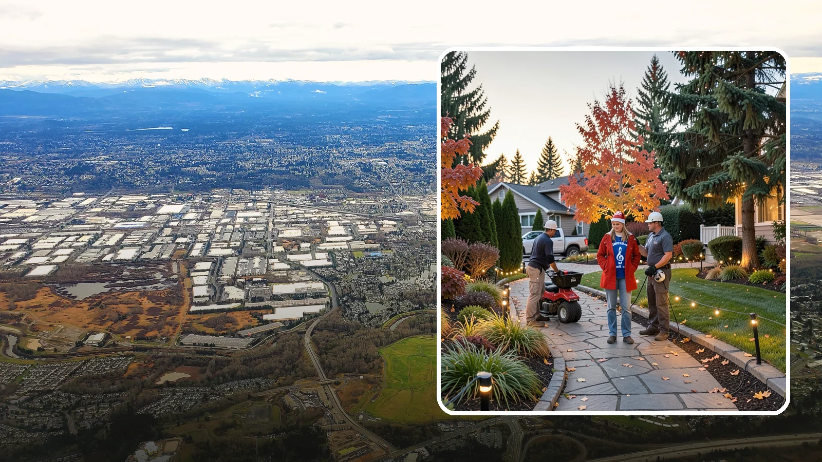 Holiday Lighting Installation in Kent, King County, WA - We design and hang professional holiday lighting that brightens the long, dark Northwest winter safely and beautifully.