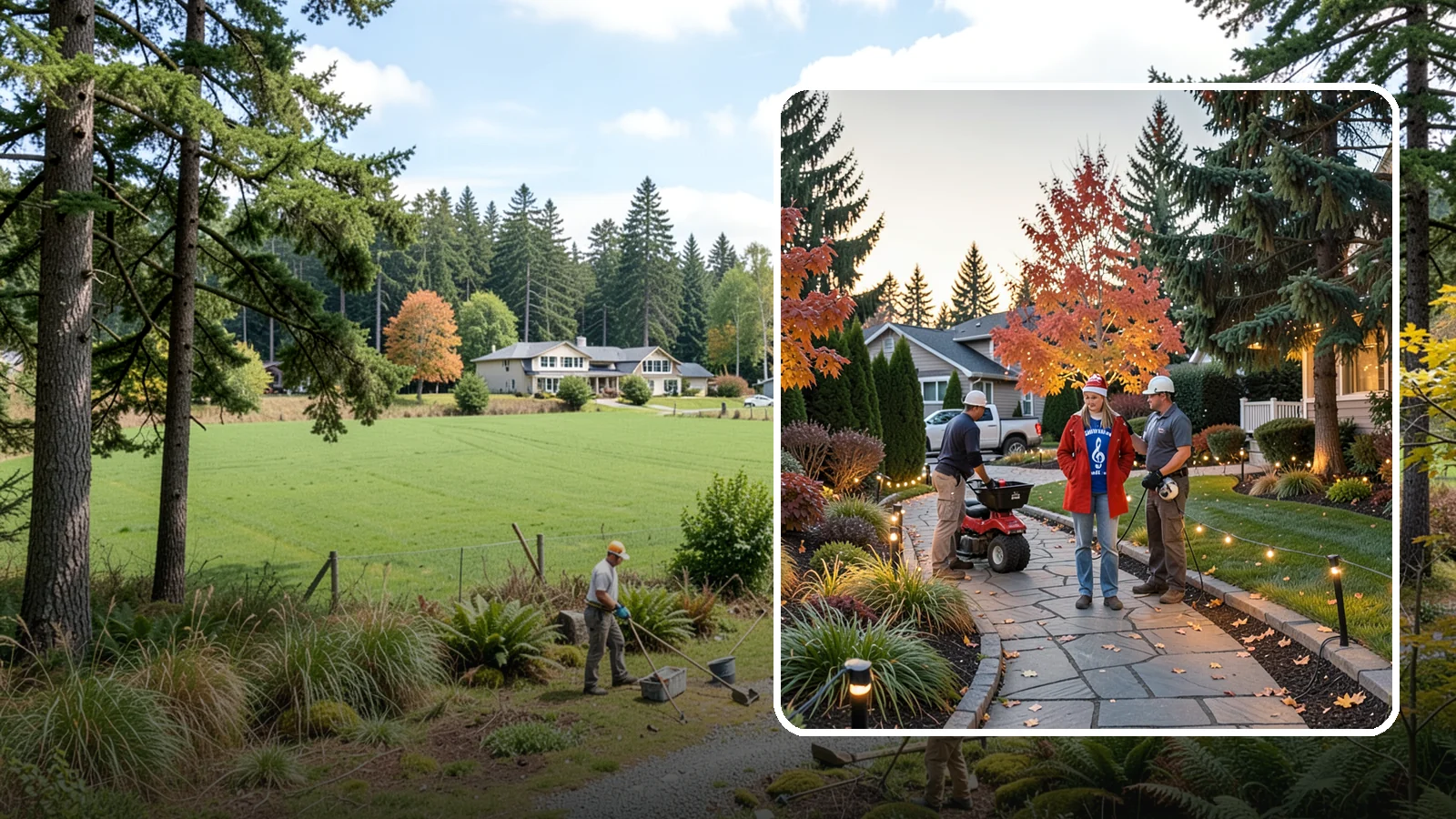 Holiday Lighting Installation in Lyman, Skagit County, WA - We design and hang professional holiday lighting that brightens the long, dark Northwest winter safely and beautifully.