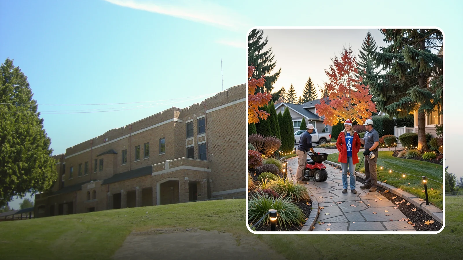 Holiday Lighting Installation in Maple Valley, King County, WA - We design and hang professional holiday lighting that brightens the long, dark Northwest winter safely and beautifully.